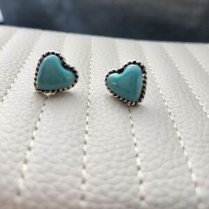 Turquoise Heart Stud Earrings